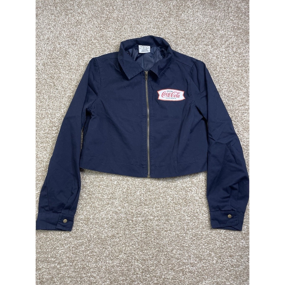 Vintage Coca-Cola Company Navy Crop Jacket w/Logo Size Small